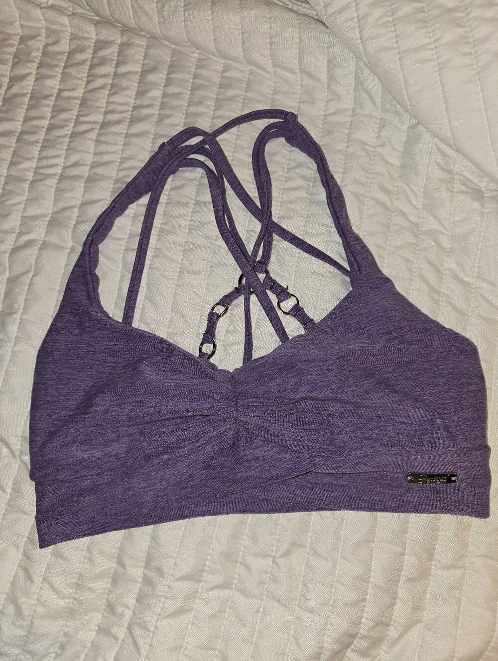 Bombshell Sportswear Purple Strappy Longline Sports Bra